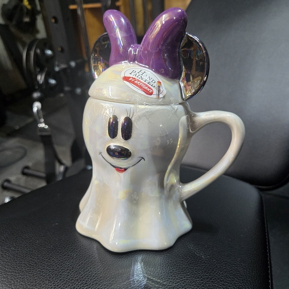 Disney Halloween Minnie Mouse Ghost Mug Ears Lid Topper Ceramic New! - Picture 2 of 8